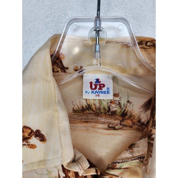 Rare VTG 1 Up Kaynee Knight Castle Button Up Top Women's Size 14 - Picture 8 of 13